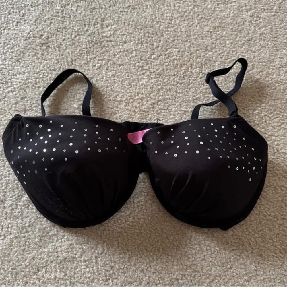 Fruit of the Loom Black Bra with Silver Accents